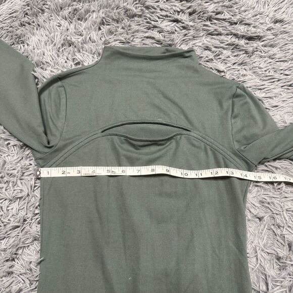 Express Body Contour Mock Neck Open Chest Long Sleeve Thong Bodysuit Size Small - Picture 4 of 8